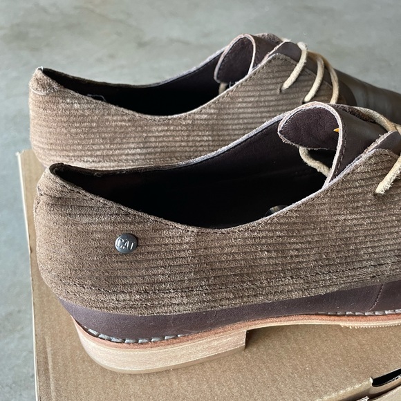 Cat Tally Oxford Dark Brown Pull Leather Low Stacked Heel Dress Shoes 9 Womens - Picture 4 of 8